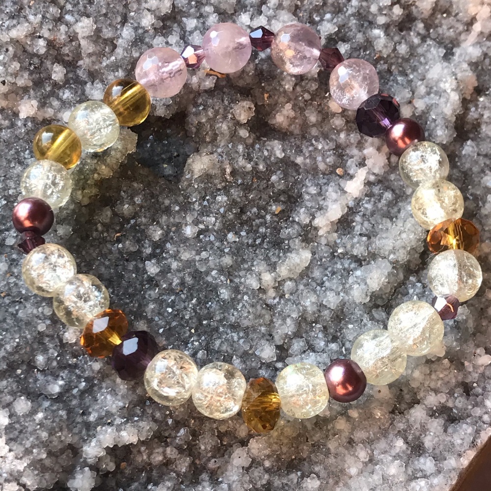 Amertrine stretch bracelet